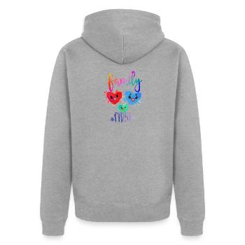 Family First - Veste à capuche bio Premium Unisexe - gris chiné - Dos - Nico (187cm)