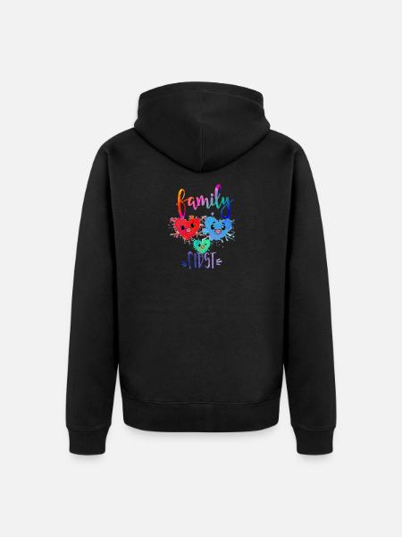Family First - Unisex Premium Organic Zip Hoodie - black