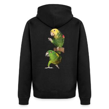 Parrots - Unisex Premium Organic Zip Hoodie - black - Back - Nico (187cm)