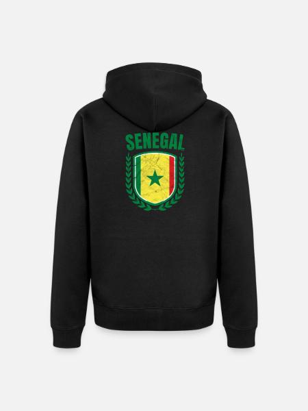 Senegal - Unisex Premium Organic Zip Hoodie - black