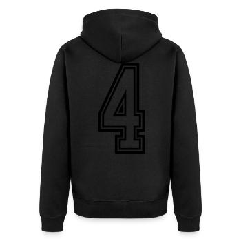 Symbole à 4 chiffres - Veste à capuche bio Premium Unisexe - noir - Dos - Nico (187cm)