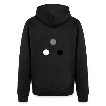 Trio sphères blanc gris noir - Veste à capuche bio Premium Unisexe - noir - Dos - Nico (187cm)