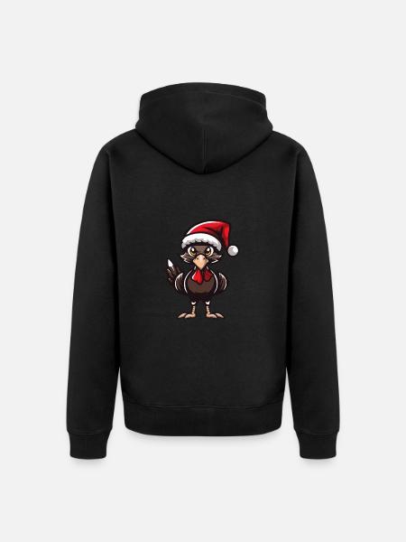 Turkey Christmas - Unisex Premium Organic Zip Hoodie - black