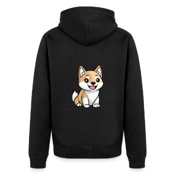 Akita Inu Chien Bande dessinée Bébé - Veste à capuche bio Premium Unisexe - noir - Dos - Nico (187cm)