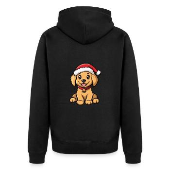 Golden Retriever Chien Noël Noël Drôle - Veste à capuche bio Premium Unisexe - noir - Dos - Nico (187cm)