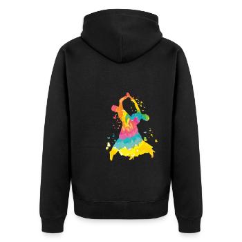 Tango Slow Fox Ballroom Dances - Unisex Premium Organic Zip Hoodie - black - Back - Nico (187cm)