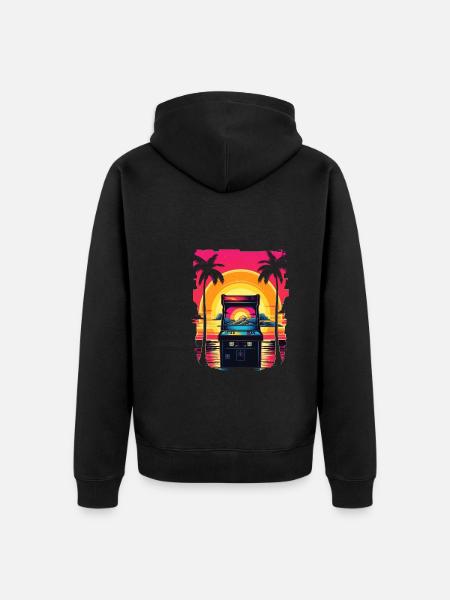 Pixel-Arcade-Controller Konsolenspieler-Abenteuer - Unisex Premium Bio Zip Hoodie - Schwarz