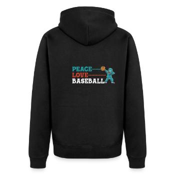 Les filles de la paix aiment le baseball - Veste à capuche bio Premium Unisexe - noir - Dos - Nico (187cm)