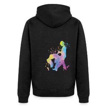 Salsero Und Salsera Salsa-festival - Unisex Premium Bio Zip Hoodie - Schwarz - Hinten - Nico (187cm)