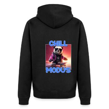 Chill Modus Pandabär Panda Liebhaber Süßes Panda - Unisex Premium Bio Zip Hoodie - Schwarz - Hinten - Nico (187cm)