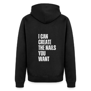 I create the nails you want manicure - Unisex Premium Organic Zip Hoodie - black - Back - Nico (187cm)