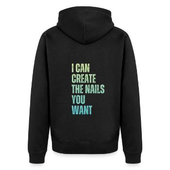 I create the nails you want manicure - Unisex Premium Organic Zip Hoodie - black - Back - Nico (187cm)