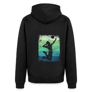 Volleyball Joueur Retro Beach Volleyball - Veste à capuche bio Premium Unisexe - noir - Dos - Nico (187cm)