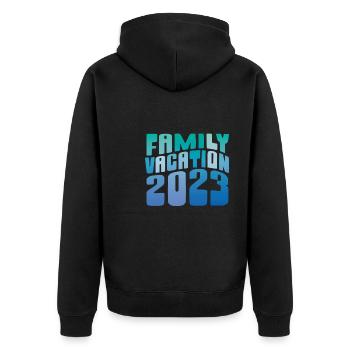 Summer family holidays 2023 - Unisex Premium Organic Zip Hoodie - black - Back - Nico (187cm)