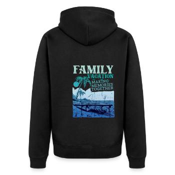 Vacances d’été en famille Créer des souvenirs - Veste à capuche bio Premium Unisexe - noir - Dos - Nico (187cm)