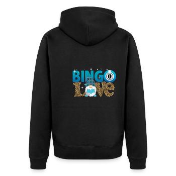 Bingo Love Women Men Funny Bingo - Unisex Premium Organic Zip Hoodie - black - Back - Nico (187cm)
