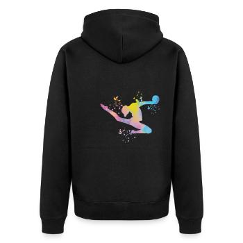 Gymnastin Mit Ball Rhythmische Gymnastik - Unisex Premium Bio Zip Hoodie - Schwarz - Hinten - Nico (187cm)