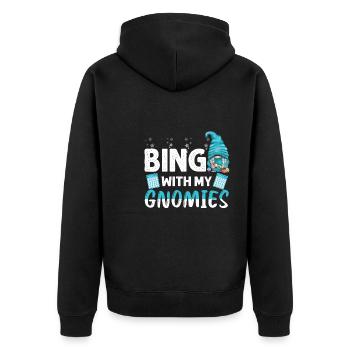 Bingo avec mes gnomies Bingo drôle - Veste à capuche bio Premium Unisexe - noir - Dos - Nico (187cm)