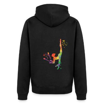 Gymnastin Mit Keulen Rhythmische Sportgymnastik - Unisex Premium Bio Zip Hoodie - Schwarz - Hinten - Nico (187cm)