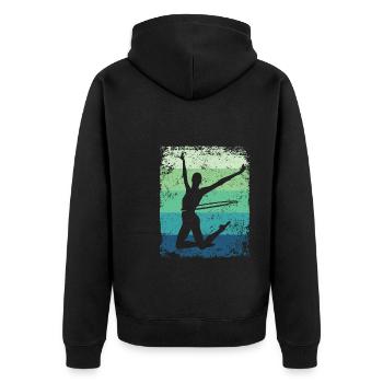 Gymnaste Gymnastique Rétro Rythmique Mature - Veste à capuche bio Premium Unisexe - noir - Dos - Nico (187cm)
