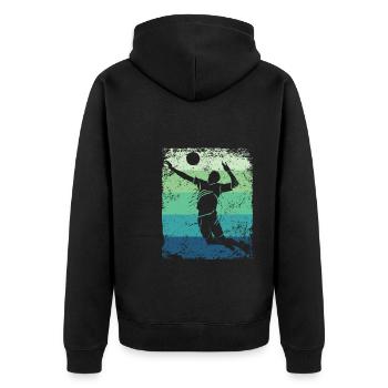 Volleyball Joueur Retro Beach Volleyball - Veste à capuche bio Premium Unisexe - noir - Dos - Nico (187cm)