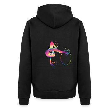 Gymnaste avec gymnastique rythmique du cerceau - Veste à capuche bio Premium Unisexe - noir - Dos - Nico (187cm)
