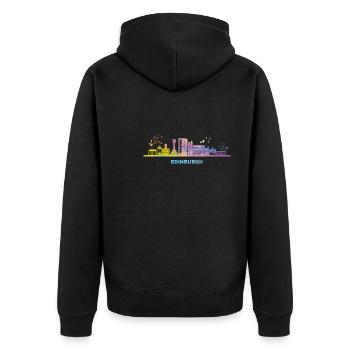 Paysage urbain d’Édimbourg - Veste à capuche bio Premium Unisexe - noir - Dos - Nico (187cm)