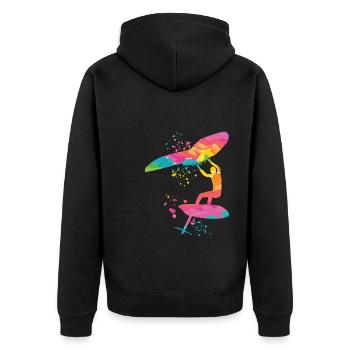 Wing Foil Wingsurfing Man Foil Wing - Veste à capuche bio Premium Unisexe - noir - Dos - Nico (187cm)