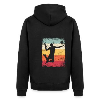 Volleyball Joueur Retro Beach Volleyball - Veste à capuche bio Premium Unisexe - noir - Dos - Nico (187cm)