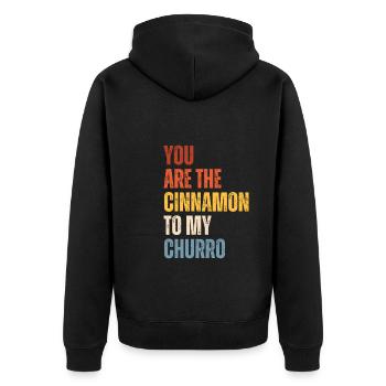 Tu es la cannelle de mon churro - Veste à capuche bio Premium Unisexe - noir - Dos - Nico (187cm)