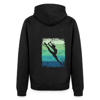 Gymnaste Baton Gymnastique Rythmique Rétro - Veste à capuche bio Premium Unisexe - noir - Dos - Nico (187cm)