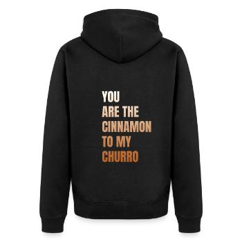 Tu es la cannelle de mon churro - Veste à capuche bio Premium Unisexe - noir - Dos - Nico (187cm)