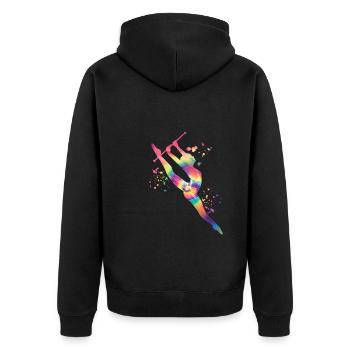 Gymnastin Mit Baton Rhythmische Gymnastik - Unisex Premium Bio Zip Hoodie - Schwarz - Hinten - Nico (187cm)
