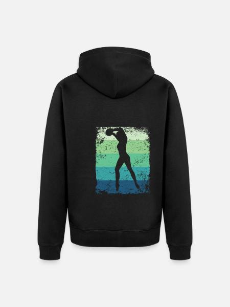 Gymnastikball Retro Rhythmische Gymnastik - Unisex Premium Bio Zip Hoodie - Schwarz