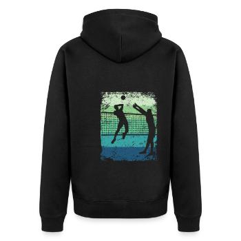 Volleyball Joueur Retro Beach Volleyball - Veste à capuche bio Premium Unisexe - noir - Dos - Nico (187cm)