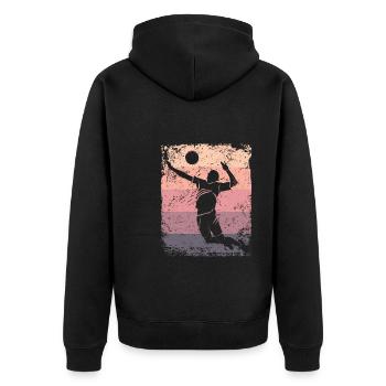 Volleyball Joueur Retro Beach Volleyball - Veste à capuche bio Premium Unisexe - noir - Dos - Nico (187cm)