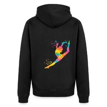 Gymnast with Floor Rhythmic Gymnastics - Unisex Premium Organic Zip Hoodie - black - Back - Nico (187cm)
