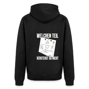 Kunstflug Aresti Figuren Rc Pilot - Unisex Premium Bio Zip Hoodie - Schwarz - Hinten - Nico (187cm)