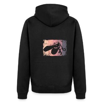 Ballettschuhe Vintage Frau Ballerina - Unisex Premium Bio Zip Hoodie - Schwarz - Hinten - Nico (187cm)