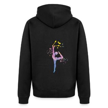 Gymnastin Mit Keulen Rhythmische Sportgymnastik - Unisex Premium Bio Zip Hoodie - Schwarz - Hinten - Nico (187cm)