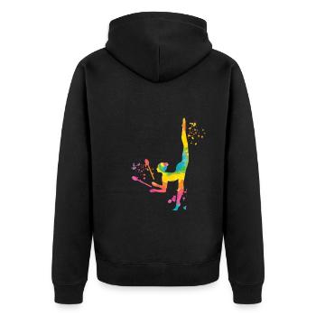 Gymnast with clubs Rhythmic gymnastics - Unisex Premium Organic Zip Hoodie - black - Back - Nico (187cm)