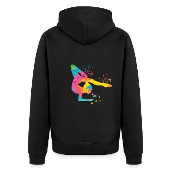 Gymnastin Mit Floor Rhythmische Gymnastik - Unisex Premium Bio Zip Hoodie - Schwarz - Hinten - Nico (187cm)