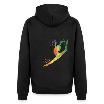 Gymnastin Mit Keulen Rhythmische Sportgymnastik - Unisex Premium Bio Zip Hoodie - Schwarz - Hinten - Nico (187cm)