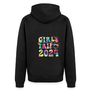 Week-end des filles Voyage Femmes Filles 2024 - Veste à capuche bio Premium Unisexe - noir - Dos - Nico (187cm)