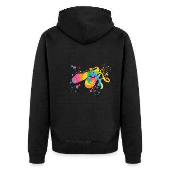 Ballettschuhe Tänzerin Frau Ballerina - Unisex Premium Bio Zip Hoodie - Schwarz - Hinten - Nico (187cm)