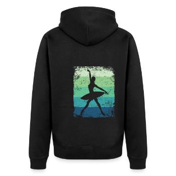 Ballet Danseuse Vintage Femme Ballerine - Veste à capuche bio Premium Unisexe - noir - Dos - Nico (187cm)