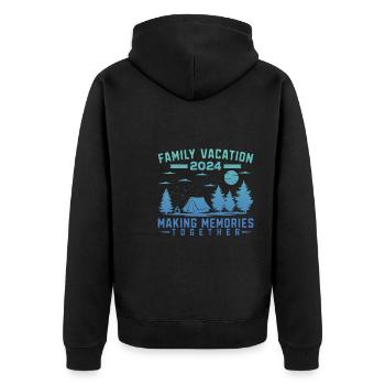Family Holidays Making Memories - Unisex Premium Organic Zip Hoodie - black - Back - Nico (187cm)