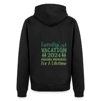Vacances en famille 2024 Créer des souvenirs - Veste à capuche bio Premium Unisexe - noir - Dos - Nico (187cm)