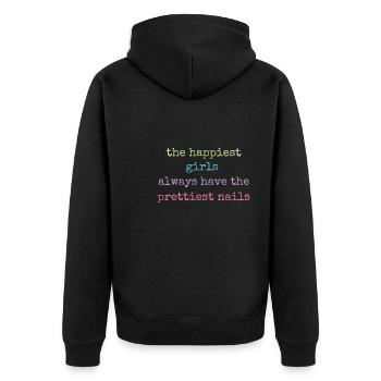 Les filles les plus heureuses ont les plus jolies - Veste à capuche bio Premium Unisexe - noir - Dos - Nico (187cm)