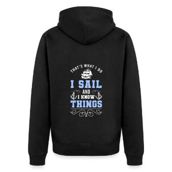 Sailing Ship Sailboat Sail Anchor - Unisex Premium Organic Zip Hoodie - black - Back - Nico (187cm)